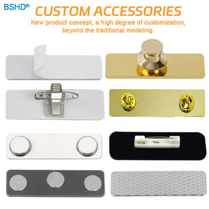 Placa personalizada de acero inoxidable, imán de sublimación de Metal en blanco, botón de nombre, insignia, grabado, soporte magnético para nombre de empleado - Product Image 4