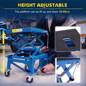 Elevador de motocicleta hidráulico manual negro tipo tijera con capacidad de 300 lb, con ruedas de paso y rampas D0100XUYS27 Hidráulico M - Product Image 5