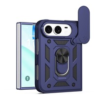 Coque de protection antichute pour téléphone avec anneau support, design animal, en PC, pliable et à fenêtre coulissante, compatible Duo