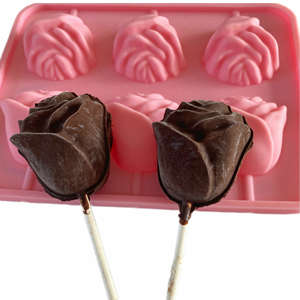 Rose <strong>Cheese</strong> Stick Eco-Friendly Disposable Silicone Mold for Cake Decorating Valentine's Day Lollipops and Chocolates Baking Tool - Product Image 1