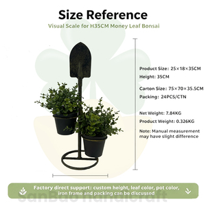 SanBao Artesanías - Plantas Artificiales Ecológicas y Duraderas de 35 cm de Altura con Soporte de Hierro para Dos Macetas, Decoración para Hogar, Jardín y Bodas - Product Image 3