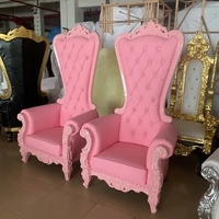 Chaises game of thrones de reine à l'image dorée, meubles de salon, chaise grande taille, incurvée, en bois massif, siège d'amour, pour mariage