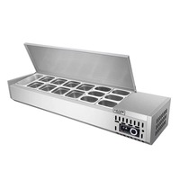 Réfrigérateur de comptoir de préparation de sandwichs en acier inoxydable à refroidissement direct Saladette de 2 m pour usage commercial