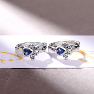 Orecchini a polsino da donna con zampa di gatto, blu, alla moda, gioielli dolci e trendy, accessorio minimalista per uso quotidiano - Product Image 4