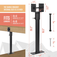 JH-Mech Support de toit de terrasse universel en acier au carbone en forme de U, soudé avec précision, réglable en hauteur, longue durée de vie