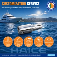 Accessoires de quincaillerie marine pour bateaux et yachts : Embout externe à œillet pour capote Bimini en acier inoxydable 316, pour tube de 19 mm (3/4 pouce)