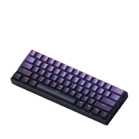 Clavier mécanique filaire USB-C LEAVEN K61, touches PBT noires, éclairage RGB, clavier de jeu pour PC, touches interchangeables à chaud