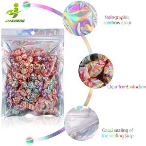 Tas Hologram Mylar Kunci Ritsleting Kecil, Kemasan Hologram Transparan Satu Sisi - Product Image 3