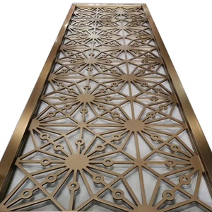 Panneaux de séparation réutilisables pour hôtel et restaurant, cloison décorative, écran métallique, du sol au plafond, cloison en rotin, séparateur de pièce - Product Image 2