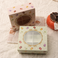 Boîte à macarons en carton blanc avec fenêtre transparente, type tiroir, pour chocolats et desserts
