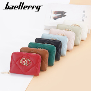 กระเป๋าใส่บัตรใบเล็กสำหรับผู้หญิง Baellerry หนัง PU ซิปใส่เหรียญ ช่องใส่บัตรหลายช่อง กระเป๋าสตางค์แบบพับเก๋ไก๋ สีแดง - Product Image 5