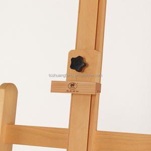 Chevalet de studio en bois en forme de H, pièces de chevalet, Mga Gulong - Support en bois de hêtre à mât réglable, Hawak Ang 48 pouces, toile W02D - Product Image 3