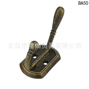 Gancho para ropa montado en la pared de estilo antiguo, forma poligonal de aleación de zinc para detrás de puertas o paredes BA50 - Product Image 2