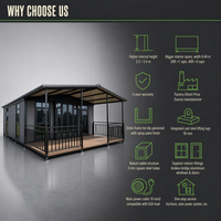 Rumah Kontainer Expandable TDHH, Rumah Modular Prefab, Rangka Baja Galvanis, Supplier Grosir OEM ODM, Kantor Taman