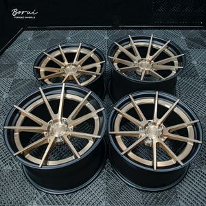 Borui 2 חתיכה מזויפת גלגלים עם פנים ברונזה מוברש, מט כפול צעד חבית על גלגל מזויף עבור mondeo <span class=keywords><strong>camaro</strong></span> - Product Image 2