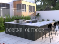 Ensemble de cuisine extérieure pour barbecue, pack tout-en-un pour jardin avec station barbecue, table d'appoint et crochets à ustensiles pour les nouveaux cuisiniers à domicile