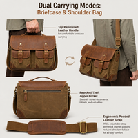 Sac messager vintage en toile cirée pour appareil photo, avec garniture en cuir imperméable, sac à bandoulière pour appareil photo reflex numérique, vente en gros