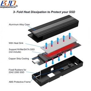Разъем USB 3,2 Type-C с 10 Гбит/с к M.2 NGFF ключ-M ключ B + M 2280 M2 SATA NVME SSD корпус RTL9210B с кабелем для передачи данных - Product Image 2