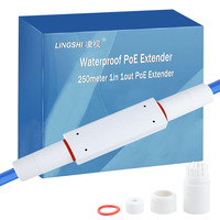 Extensor POE de 1 Entrada y 1 Salida, 30W, Distancia de Conexión de 250 Metros para Cámara IP CCTV, Extensor Poe de 1 Puerto con Protección Impermeable para Exteriores