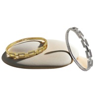 Luxuriöses 18K Vergoldetes CZ-Kettenglieder-Armreif Hypoallergenes Anlaufgeschütztes Funkelndes Zirkonia Verstellbares Armband Mode