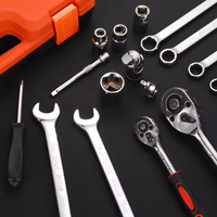Kit d'outils manuels en acier au chrome-vanadium 3 couleurs, 61 pièces, clé à cliquet métrique, réparation mécanique automobile, ensemble d'outils durables
