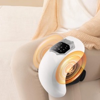 Masseur chauffant électrique pour genoux avec lumière rouge, compresse chaude, 3 niveaux de température, grand écran LCD, commande tactile, batterie au lithium 2400 mAh