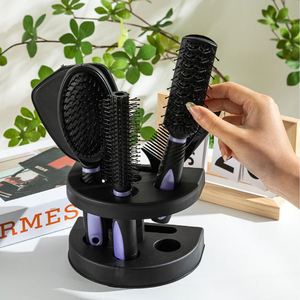 5 Pcs Household <b>Plastic</b> Holder With <b>Mirror</b> Massage Cushion Rolling Comb for Hairdressing & Hair Care Tool Set - Product Image 3
