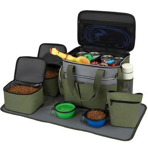 Bolsa de Viaje <span class=keywords><strong>para</strong></span> Perros, Juego de 7 Piezas, Poliéster Impermeable, 2 Recipientes <span class=keywords><strong>para</strong></span> Comida, Tazón Plegable, Tapete <span class=keywords><strong>para</strong></span> Alimentar, Bolsa <span class=keywords><strong>para</strong></span> Premios, <span class=keywords><strong>para</strong></span> Campamentos y Viajes <span class=keywords><strong>en</strong></span> Auto - Product Image 1