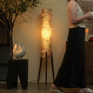 Lampe sur pied en <span class=keywords><strong>papier</strong></span> fleuri Baozhao Xuan pour salon, canapé, chambre à coucher, style Wabi-sabi <span class=keywords><strong>chinois</strong></span>, nouveau design, ambiance vintage - Product Image 2