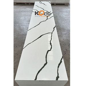 Plaque de surface solide en acrylique Koris, motif marbre blanc, 3660*760, 12 mm d'épaisseur, pour comptoir de cuisine et salle de bain - Product Image 3