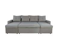 Canapé d'angle modulaire multifonctionnel en tissu de haute qualité, en forme de U, convertible en lit, petit format, moderne, pour appartement ou hôtel