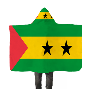 Cape à capuche avec drapeau national de Sao Tomé-et-Principe, conçue sur mesure, avec manches, promotion à prix réduit, cape à capuche avec drapeau avec manches - Product Image 1