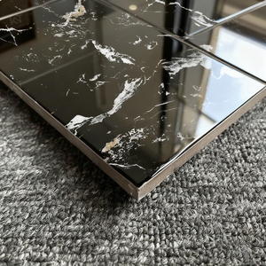 Azulejos de Porcelana de Mármol Negro Brillante Impermeables de Lujo de 600x600, 60 por 60, para Piso, Cerámica Negra de 60x60 para Sala de Estar - Product Image 3
