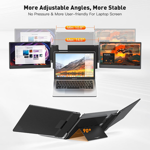 Extensor de Pantalla Triple <span class=keywords><strong>Aero</strong></span> de 14 Pulgadas FHD 1080P IPS USB para Portátiles, con Soporte Integrado, Altavoz, Plug and Play, para Portátiles de 13-17 Pulgadas, Serie Business - Product Image 2
