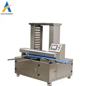 Commercial PLC controlled automatic bakery cookies food cake tray arranging food aligning machine