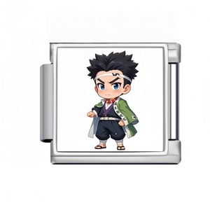 Charms in Acciaio Inox con Personaggi Anime e Cartoni Animati, Personalizzabili, per Bracciali da 9mm, Creazione di Gioielli Fai-da-Te - Product Image 6