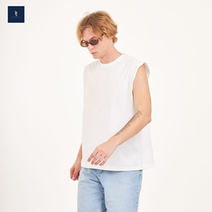 Vente en gros haut de gamme 100% coton débardeur pour hommes été style manches courtes du fabricant thaïlandais respirant t-shirts élégants - Product Image 3