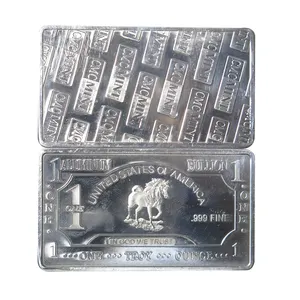 Aluminium gravur 1 Unze Fein aluminium Horse Bullion Bars B62H