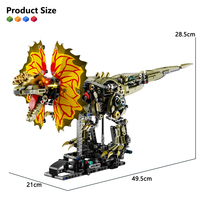 Ensemble de blocs de construction mécaniques Dilophosaurus 13101, modèle de blocs de construction en plastique pour enfants, collection de jouets en gros