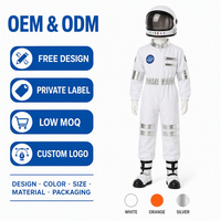 Ensemble de costumes d'astronaute spatial pour enfants, 3 couleurs, combinaison une pièce blanche, orange et argentée avec casque, visière, lunettes et couvre-bottes
