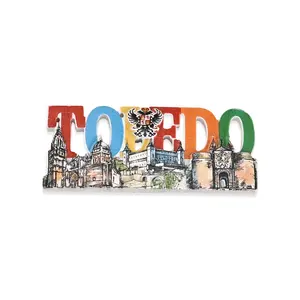 Diseño personalizado al por mayor Toledo 3D resina turismo recuerdos nevera imán para la decoración de la cocina del hogar