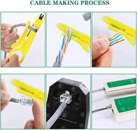 Kit de herramientas de reparación de red de enchufe modular múltiple, alicates de crimpado RJ45, Cable Lan Tester, cortador, pelador, herramientas de prueba para FTTH