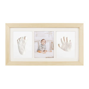 Cadre photo commémoratif en bois peint imperméable pour empreintes de mains et de pieds de bébé, cadeau DIY pour la pleine lune et la <span class=keywords><strong>naissance</strong></span> - Product Image 1