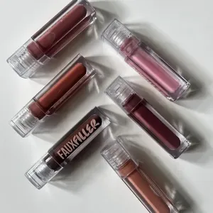 Gloss à lèvres végétalien mat en gros, repulpeur de lèvres longue tenue, waterproof, non-collant, hydratant, brillant nude, tendance - Product Image 3