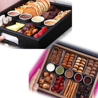 Boîte à compartiments en papier pour charcuterie, emballage alimentaire à emporter, design personnalisé, plateau de brunch et de dégustation avec séparateur en aluminium