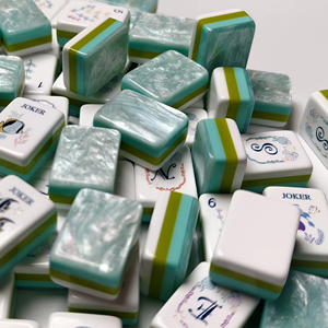 Ensemble de Mahjong Américain Personnalisé de Luxe Moderne, Thème Corail Marin, en Acrylique Pliable, Écologique, Portable, pour 4 Joueurs, Résistant à l'Eau - Product Image 3