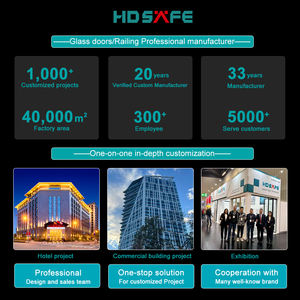 HDSAFE バルコニー ガラス手すり金具 アルミ階段手すり金具 フレームレスアルミプロファイル U字型手すり工場 - Product Image 6