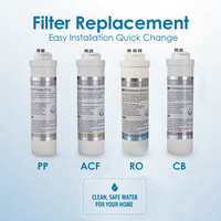 200GPD RO System Purifier Tank 4 Stage Quick Connect Osmose Inverse KDF Mineral Alkaline Water Filter for Home Under Sink
