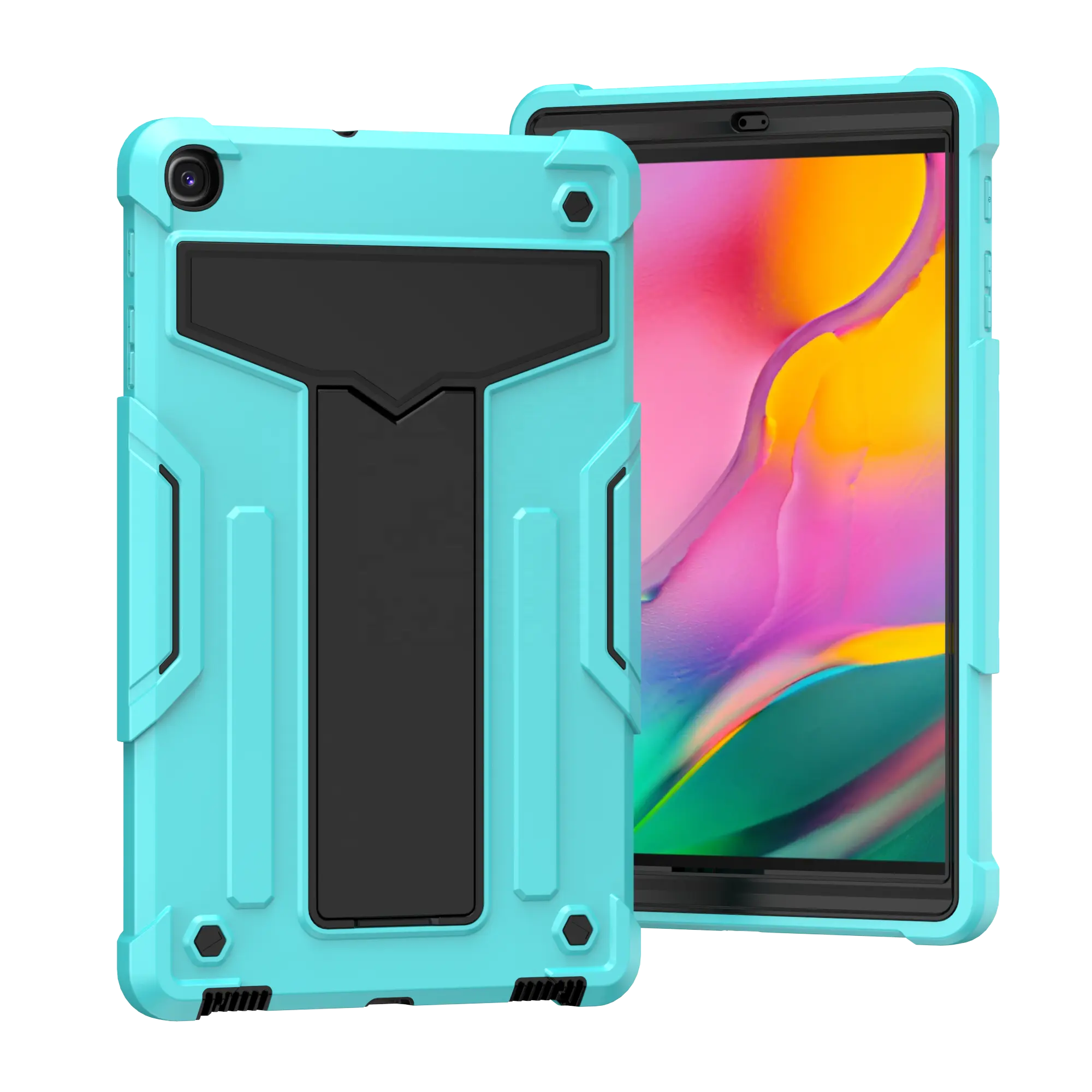 Penutup Tablet PC, multi-warna anti jatuh untuk Samsung Galaxy Tab A7 10.4 "T500 T505 3 dalam 1 anak-anak dengan penyangga jatuh tahan guncangan