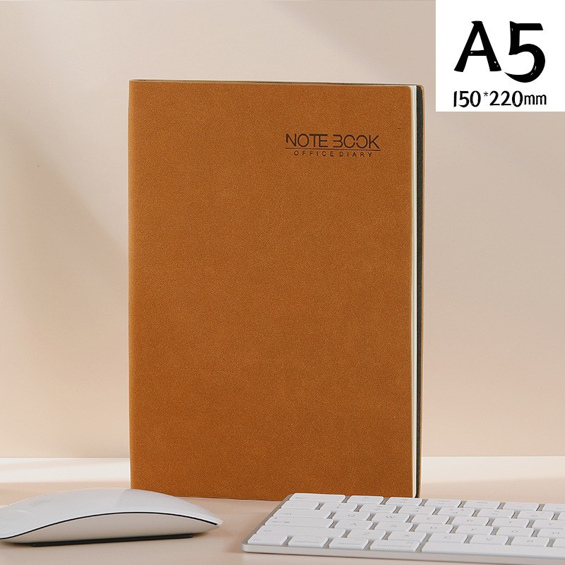 หนังแกะ A5 สีน้ำตาล-220 หน้า